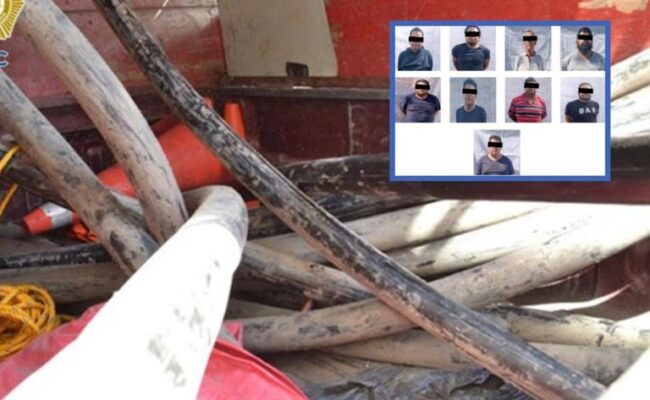 Capturan a 11 personas por robar media tonelada de tubos de cobre en GAM