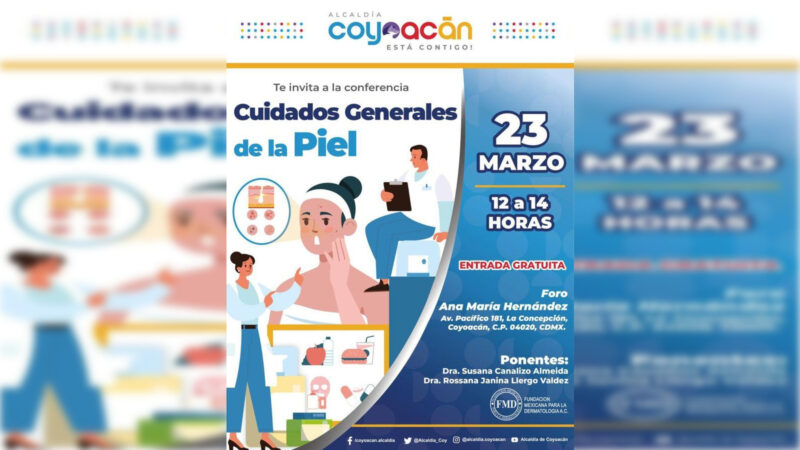 Invitan a la conferencia “Cuidados Generales de la Piel” en Coyoacán