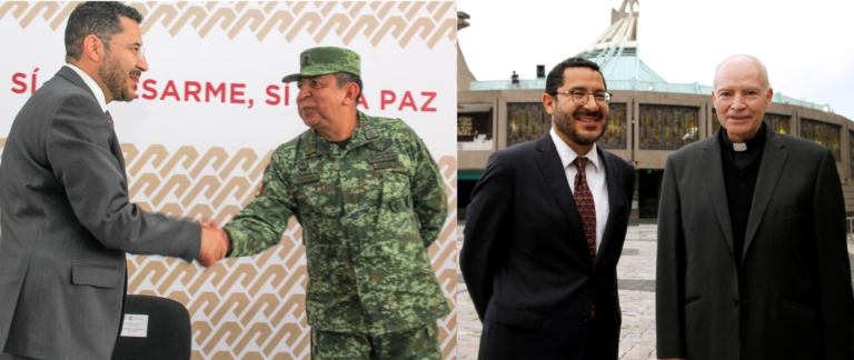 Al parecer Batres también utiliza a los párrocos y obispos; a los inmuebles de culto católico para reivindicarse. Por ejemplo, en agosto de 2021 difundió una foto de él junto al cardenal Carlos Aguiar, arzobispo primado de México, a quien visitó en la Basílica de Guadalupe.