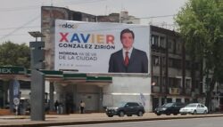 En la importante avenida Marina Nacional, el corazón de una de las zonas más populares de la Demarcación Territorial Miguel Hidalgo, puede verse un anuncio espectacular con los colores de la alianza PAN, PRI y PRD, con la leyenda: “Morena ya se va de la Ciudad”, con el nombre en grande de Xavier González Zirión, diputado federal priísta.