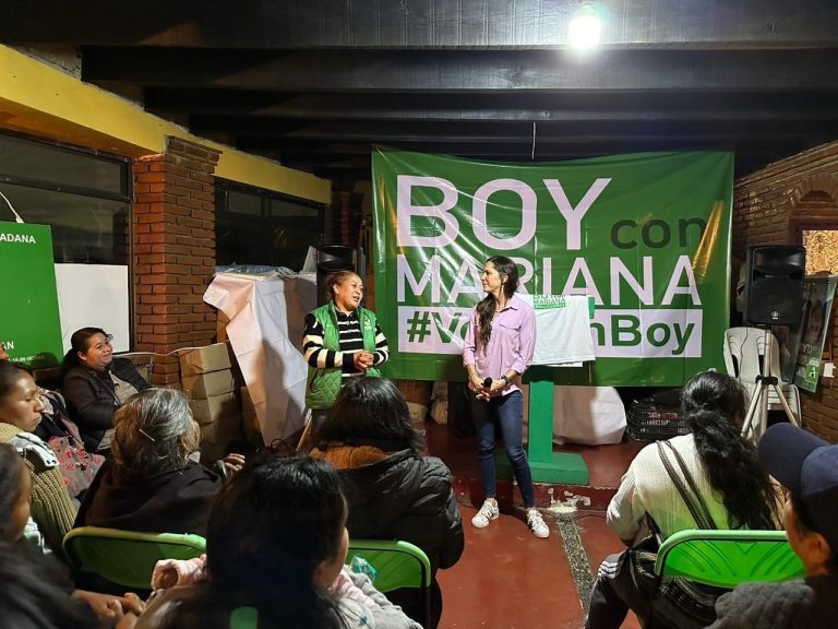 La aspirante del Partido Verde a la candidatura para la Jefatura de Gobierno de la Ciudad de México Mariana Boy solicitó el apoyo de los habitantes de la Alcaldía de Tlalpan para continuar con el proyecto de la llamada 4T. FOTO: Especial