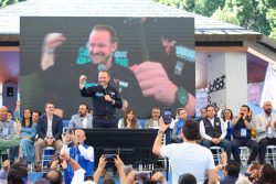 “No quedaron contentos con la elección de la candidata de enfrente (Brugada). No nos no nos rajamos, no nos vamos a detener”, expreso Taboada Cortina. FOTO: X / Taboada