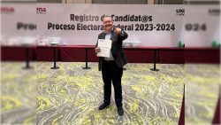 Este viernes 16 de febrero, el Iztapalapense Gabriel García Hernández se registró como candidato por MORENA para disputar el Distrito XVIII Federal de la Cámara de Diputados, localizado en la alcaldía Iztapalapa. FOTOS: Especial