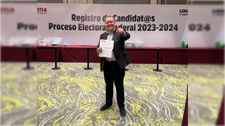 Este viernes 16 de febrero, el Iztapalapense Gabriel García Hernández se registró como candidato por MORENA para disputar el Distrito XVIII Federal de la Cámara de Diputados, localizado en la alcaldía Iztapalapa. FOTOS: Especial