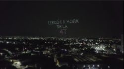 Con drones en el cielo con la leyenda "Izcalli merece agua", Daniel Serrano Palacios arrancó su campaña rumbo a la Presidencia Municipal de Cuautitlán por la coalición "Sigamos Haciendo Historia en el Estado de México", integrada por Morena-PT, PVEM. FOTO: Especial