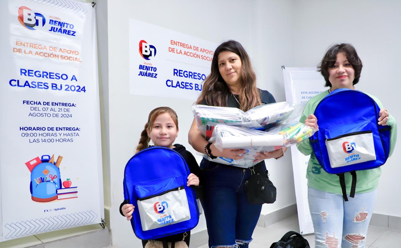 Entrega alcaldía Benito Juárez kits escolares a más de mil 500 niñas, niños y adolescentes