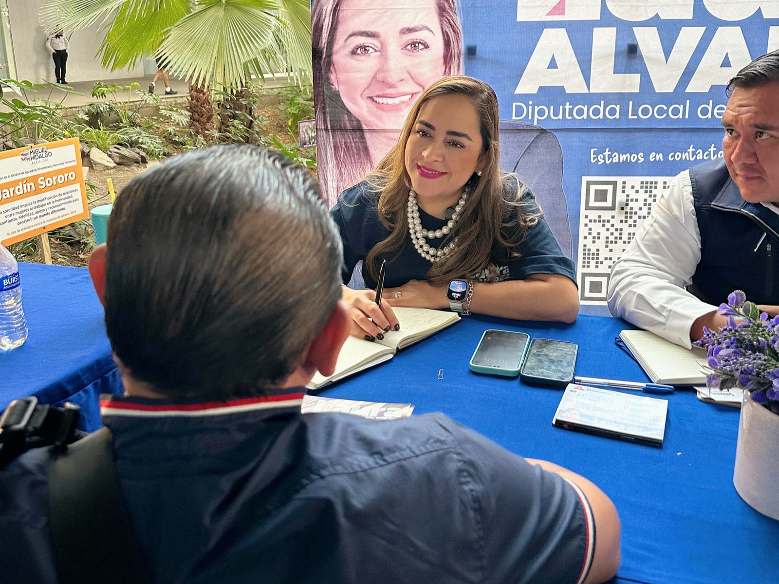 Diputada Laura Álvarez inaugura módulo de atención en explanada MH