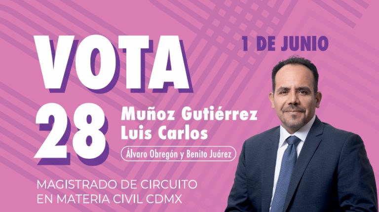 Luis Carlos Muñoz Gutiérrez, candidato a magistrado de circuito en materia civil por el Distrito Judicial 3, que comprende alcaldías Álvaro Obregón y Benito Juárez, ubicado en la boleta rosa con el número 28, dice enfático que con la elección judicial para nada se pone en riesgo la figura del amparo, que es la última instancia de los derechos humanos, de protección ante la arbitrariedad de las autoridades. FOTOS: INE / Especial