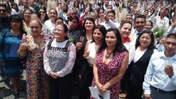 En el ex Convento de Culhuacán, más de 300 parejas contrajeron matrimonio civil teniendo como madrina de honor a la Alcaldesa de Iztapalapa, Aleida Alavez Ruiz.